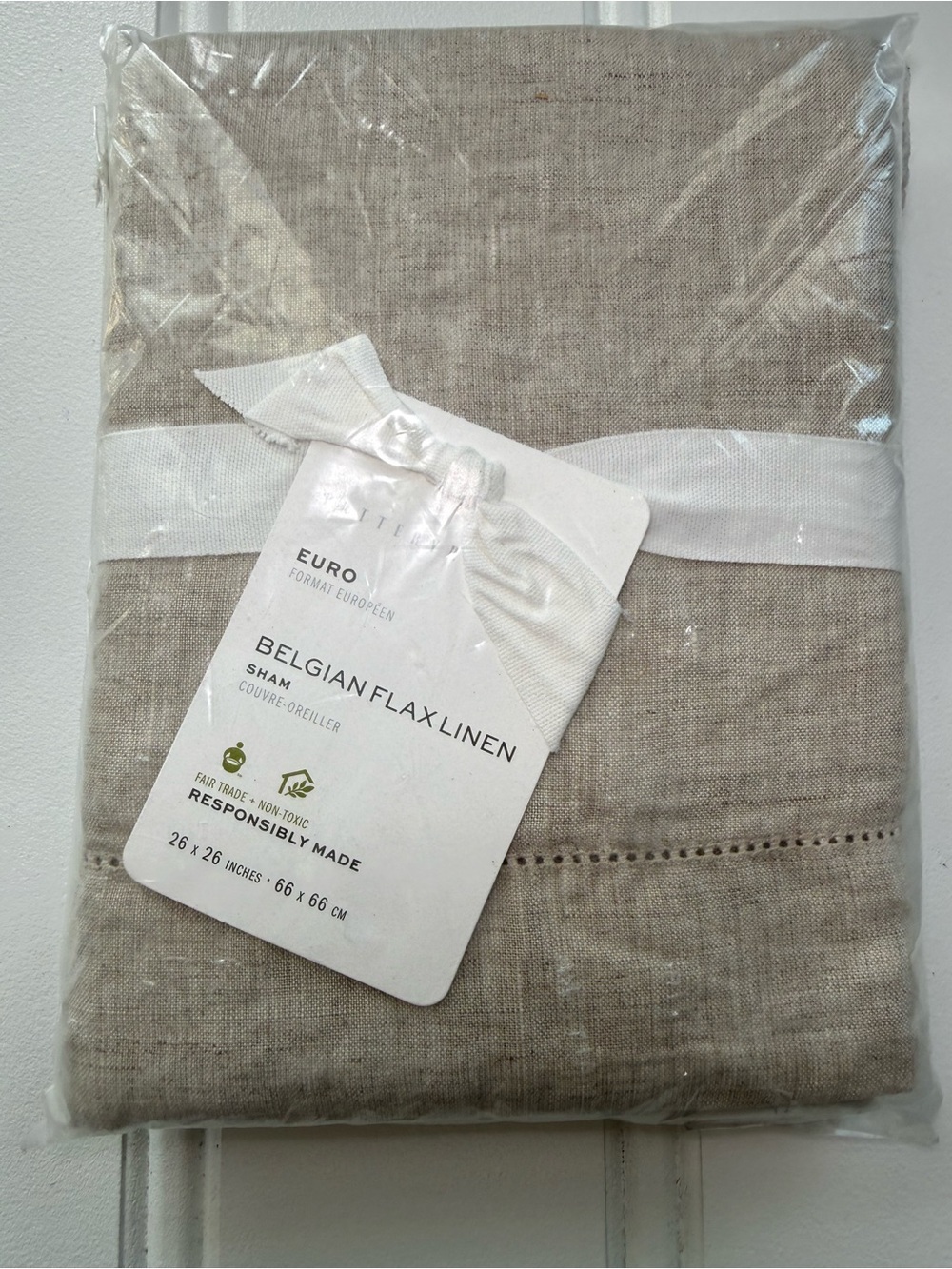 Pottery Barn Belgian Flax Linen Sham Euro Flax Pillow NEW 3259